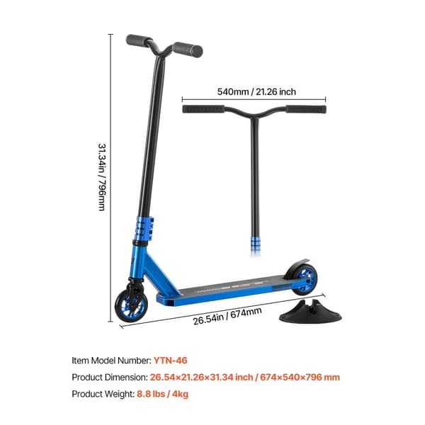 Stunt-Scooter, Street Trick Skootteri, Kaksikerroksinen Kansi, Sopii Sekä Lapsille että Aikuisille