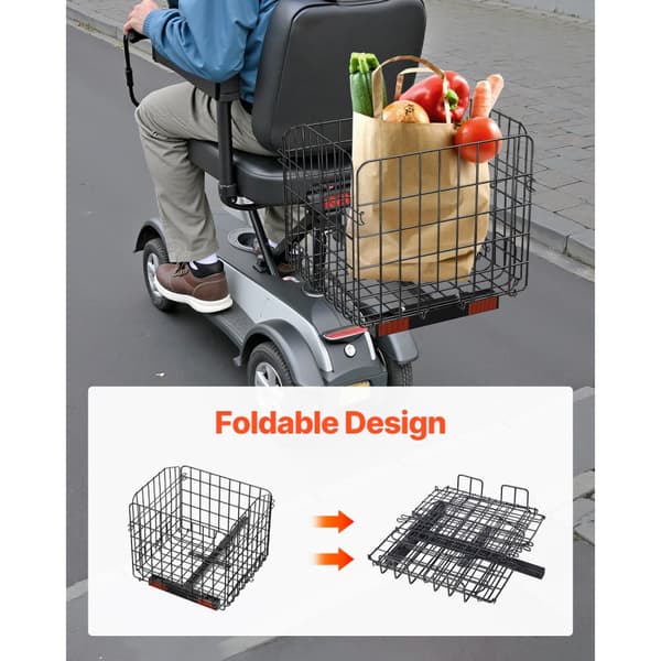 Skootterin Takakori, Taitettava Kori 1 Tuuman Vastaanotin, Pride Mobility -skootterin malli, kestävä, tilava