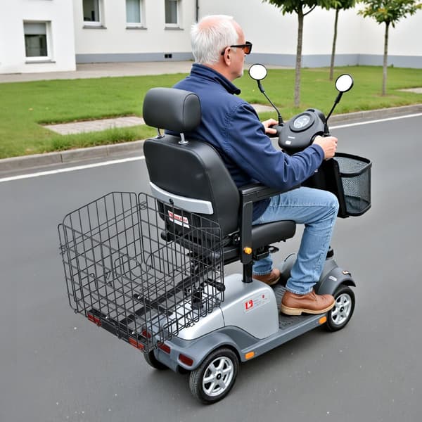 Skootterin Takakori, Taitettava Kori 1 Tuuman Vastaanotin, Pride Mobility -skootterin malli, kestävä, tilava