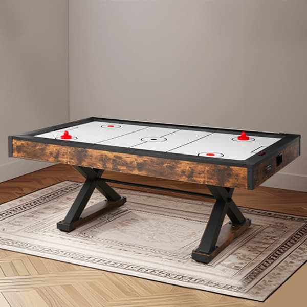 Air Hockey Bord 214 cm, Air Powered Arcade Bord, Elektroniske Scorer, Pushers