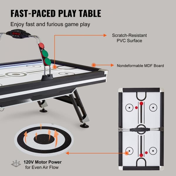 Luftdrevet Hockey Bord, Sport Hockey Spil, Pushers Pucke, LED Scoring