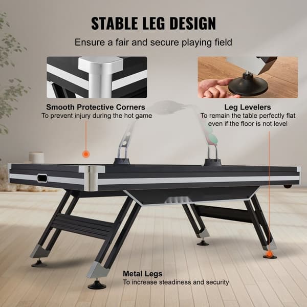 Luftdrevet Hockey Bord, Sport Hockey Spil, Pushers Pucke, LED Scoring
