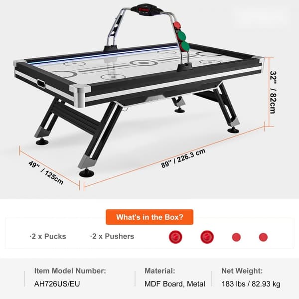 Luftdrevet Hockey Bord, Sport Hockey Spil, Pushers Pucke, LED Scoring