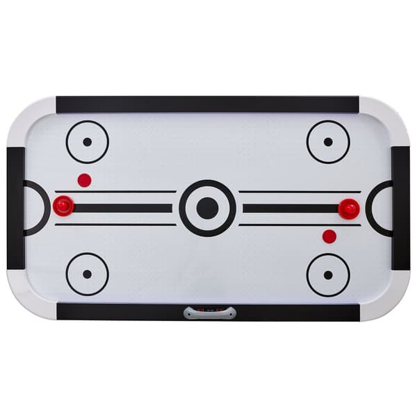 Hockeybord med luftdrevet, Sport Hockeyspil, Pucke med LED Scoringssystem