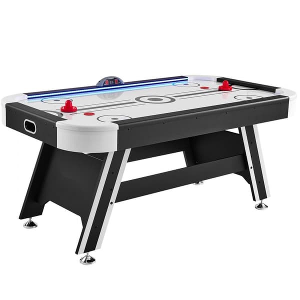 Hockeybord med luftdrevet, Sport Hockeyspil, Pucke med LED Scoringssystem