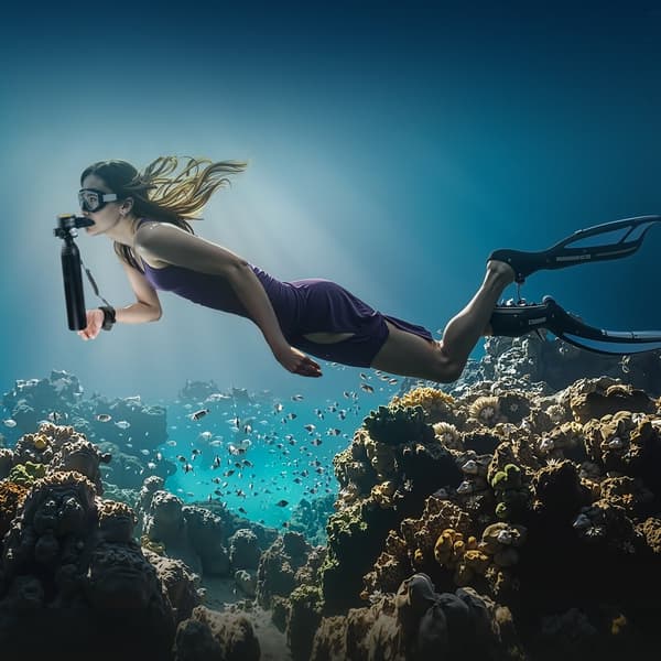 Scuba Tank 0,5 L, 98,43 fot Dykdjup, Påfyllningsbar Snorkellufttank med Pump