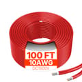 Miniatyrbillede 10 af 11: 100FT Solpanel Forlængerkabel 10AWG, Vandtæt PV 6mm² Kabel, Rød Farve