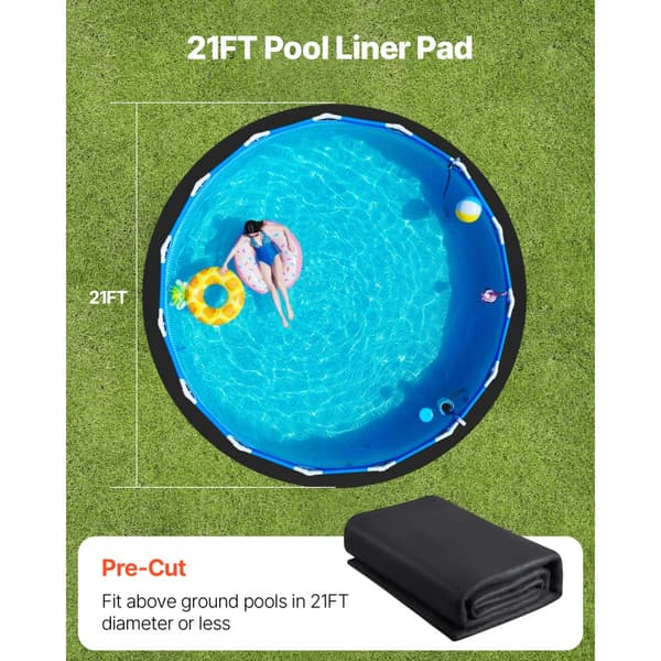 21ft Rund Poolforingspude, Overjordisk Pool, Heavy Duty Poolmåtte, Langvarig, God Beskyttelse