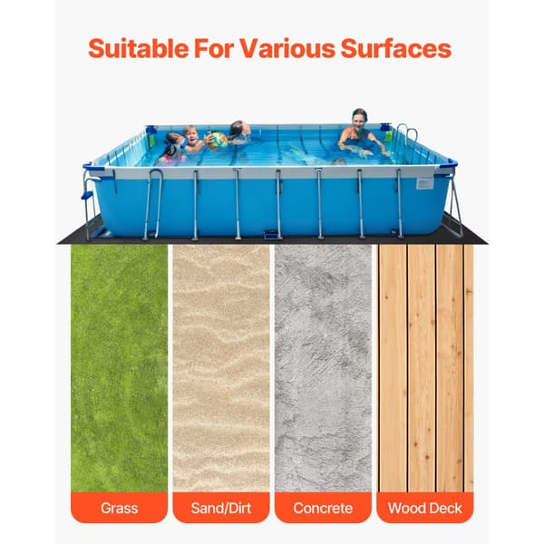 Rektangel poolforingspude 12x24ft, Kraftig poolmåtte, forhindrer punkteringer