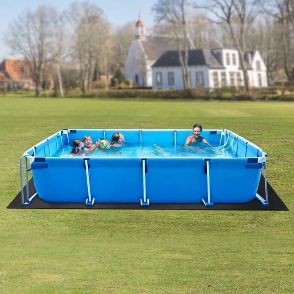 Rektangel poolforingspude 12x24ft, Kraftig poolmåtte, forhindrer punkteringer