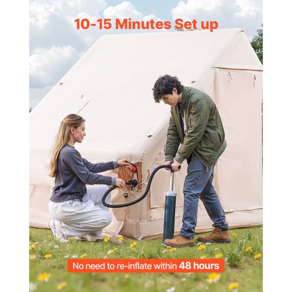 Puhallettava Retketeltta, 4-6 Henkilöä, Glamping, Pumppu Mukana, Helppo Pystyttää