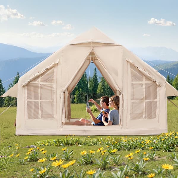 Puhallettava Retketeltta, 4-6 Henkilöä, Glamping, Pumppu Mukana, Helppo Pystyttää