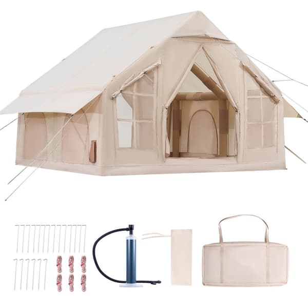 Puhallettava Retketeltta, 4-6 Henkilöä, Glamping, Pumppu Mukana, Helppo Pystyttää