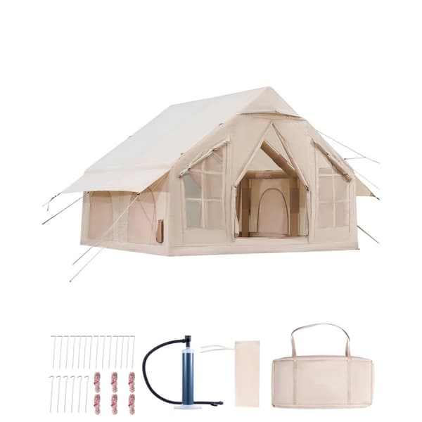 Puhallettava Retketeltta, 4-6 Henkilöä, Glamping, Pumppu Mukana, Helppo Pystyttää