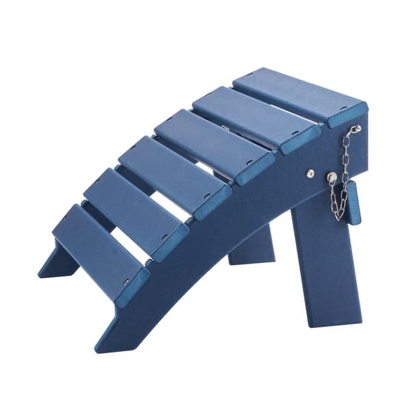 Adirondack Ottoman 15,7L x 18,9W x 13H, HDPE Foldefodstøtte, Blå Farve, Høj Holdbarhed