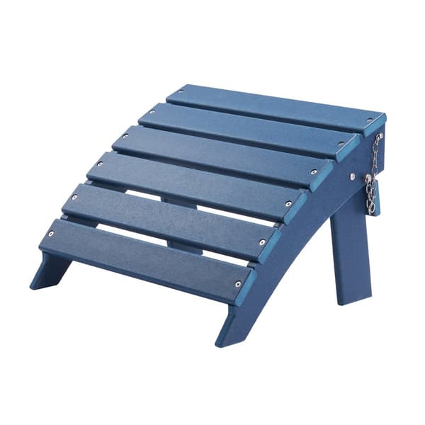 Adirondack Ottoman 15,7L x 18,9W x 13H, HDPE Foldefodstøtte, Blå Farve, Høj Holdbarhed