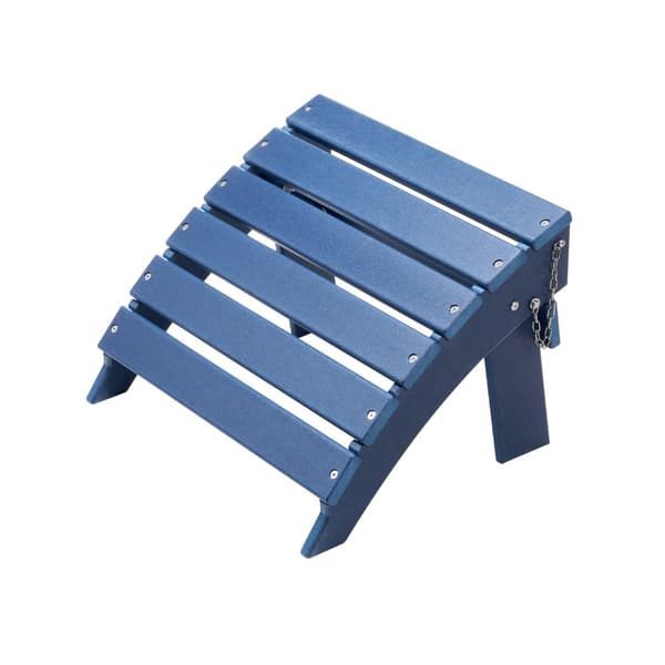 Adirondack Ottoman 15,7L x 18,9W x 13H, HDPE Foldefodstøtte, Blå Farve, Høj Holdbarhed