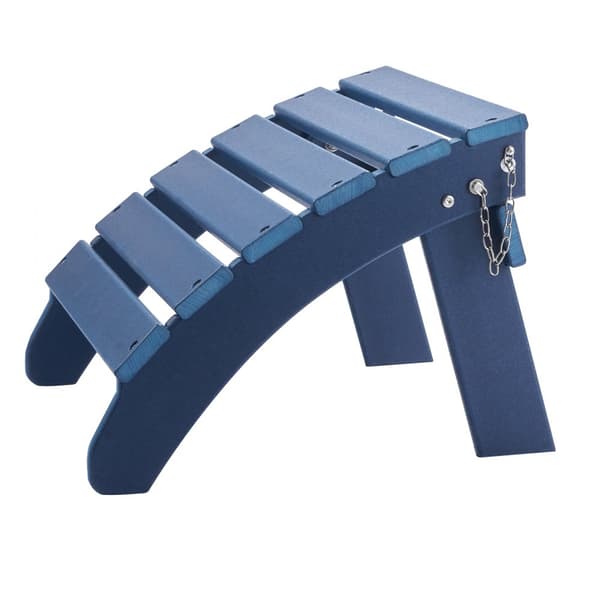 Adirondack Ottoman, 18,7L x 18,9W x 13,8H Tommer, HDPE Foldefodstøtte, Blå