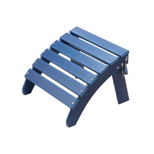 Adirondack Ottoman, 18,7L x 18,9W x 13,8H Tommer, HDPE Foldefodstøtte, Blå