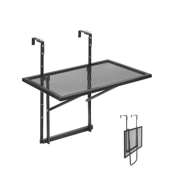 Ripustettava parvekepöytä 19x24, Metallinen patiokaidepöytä, säädettävä