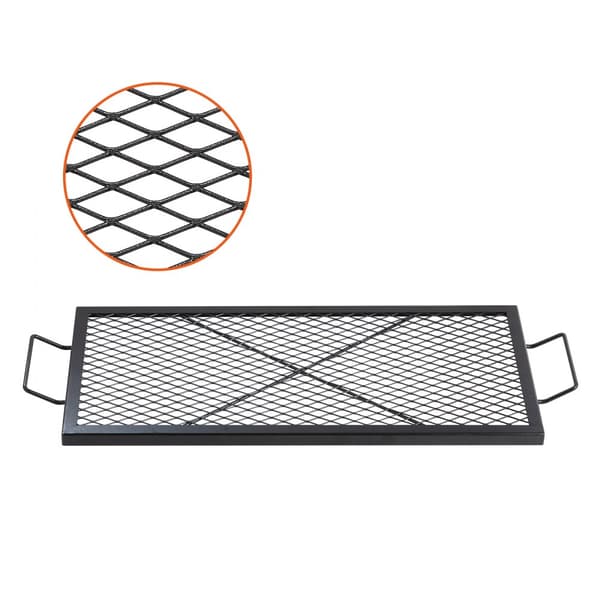 32 Suorakaiteen Muotoinen Keittoritilä, X-Marks Fire Pit -Grilliritilä, Raskaskäyttöinen Teräsrakenne