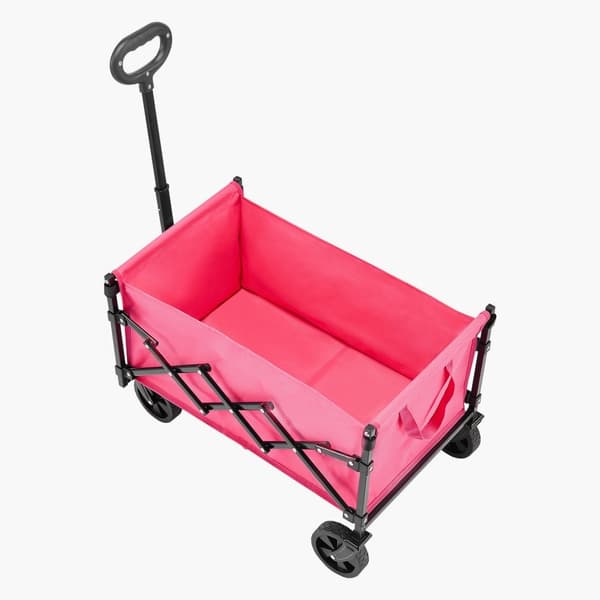 Hopfällbar trädgårdsvagn 120L & 225LBS, Kraftfulla tunga vagnar, Rosa färg