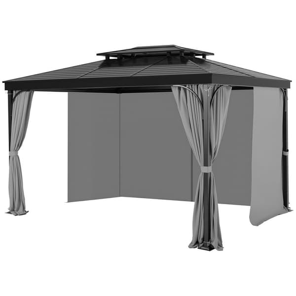Yksityisyysverho Gazebo, malli 10' x 10' x 6,7', Vedenpitävä, Harmaa