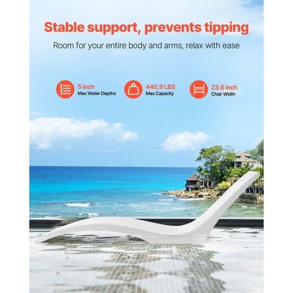 In-Pool Lounge Stole, Chaiselong, 2 Stk, Indendørs Pool, Solhylde Liggestol, Vandafvisende, Holdbart Materiale