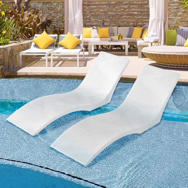 In-Pool Lounge Stole, Chaiselong, 2 Stk, Indendørs Pool, Solhylde Liggestol, Vandafvisende, Holdbart Materiale