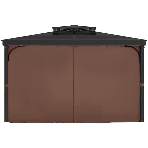 Gazebo-Verho 10' x 10' x 6,9', Yksityisyyden suojaverho, Vedenpitävä, Kahvinvärinen