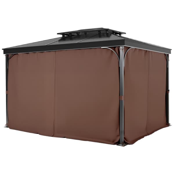 Gazebo-Verho 10' x 10' x 6,9', Yksityisyyden suojaverho, Vedenpitävä, Kahvinvärinen