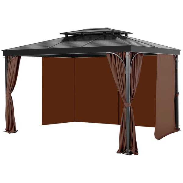 Gazebo-Verho 10' x 10' x 6,9', Yksityisyyden suojaverho, Vedenpitävä, Kahvinvärinen