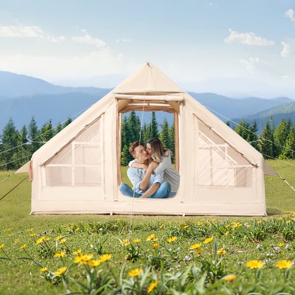 Puhallettava Retkeilyteltta 3-5 Hengelle, Glamping-teltta Pumpun Kanssa, Helppo Pystytyssysteemi