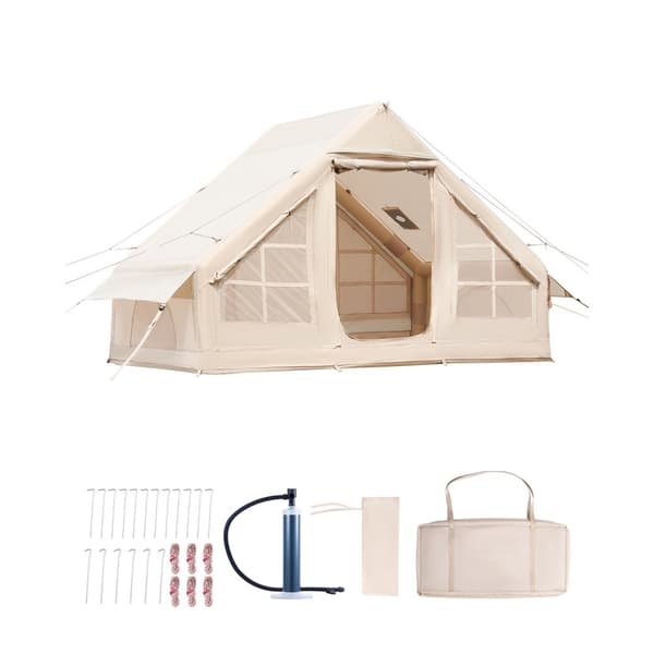 Puhallettava Retkeilyteltta 3-5 Hengelle, Glamping-teltta Pumpun Kanssa, Helppo Pystytyssysteemi
