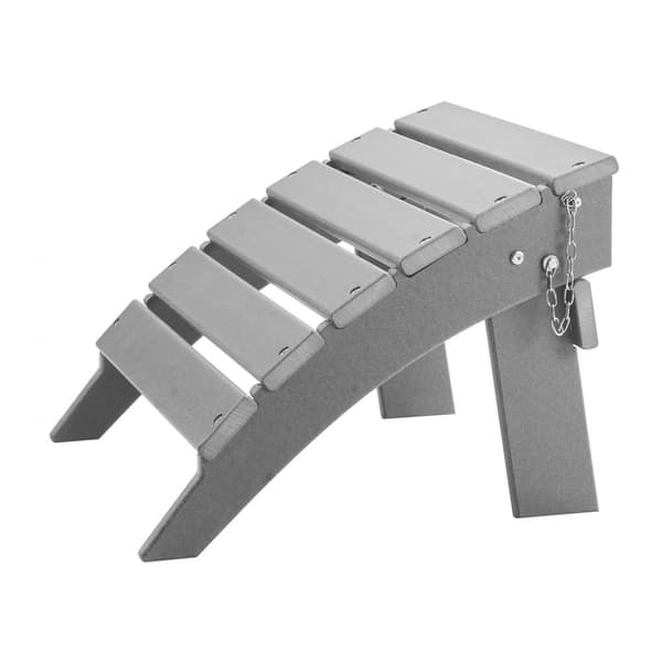 Adirondack Ottoman 16,9 L x 18,9 W x 13 H tuumaa, HDPE kokoontaittuva jalkatuki, harmaa