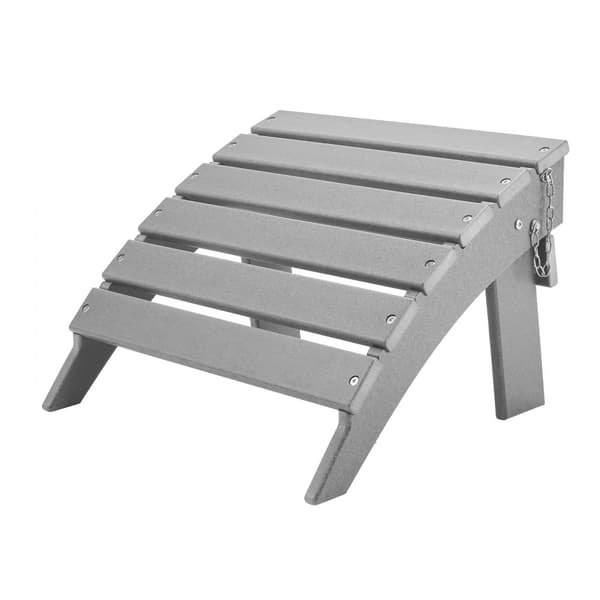 Adirondack Ottoman 16,9 L x 18,9 W x 13 H tuumaa, HDPE kokoontaittuva jalkatuki, harmaa