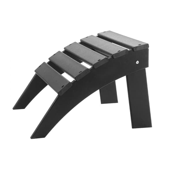 Adirondack Ottoman 18,7L x 19,7W x 13H tuumaa, taitettava HDPE-jalkatuki, musta
