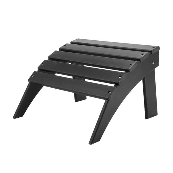 Adirondack Ottoman 18,7L x 19,7W x 13H tuumaa, taitettava HDPE-jalkatuki, musta