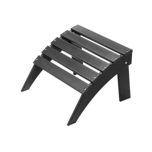 Adirondack Ottoman 18,7L x 19,7W x 13H tuumaa, taitettava HDPE-jalkatuki, musta