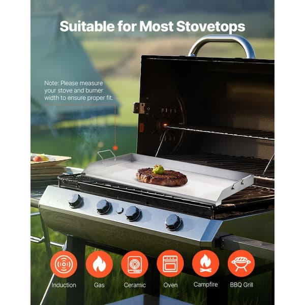36x22 Platt Grillgaller, Universal BBQ Grillpanna i Rostfritt Stål, Köksredskap