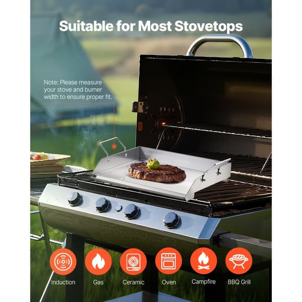 18x16 Flad Top Bageplade, Universal BBQ Grillpande, Rustfrit Stål, Køkkengrej