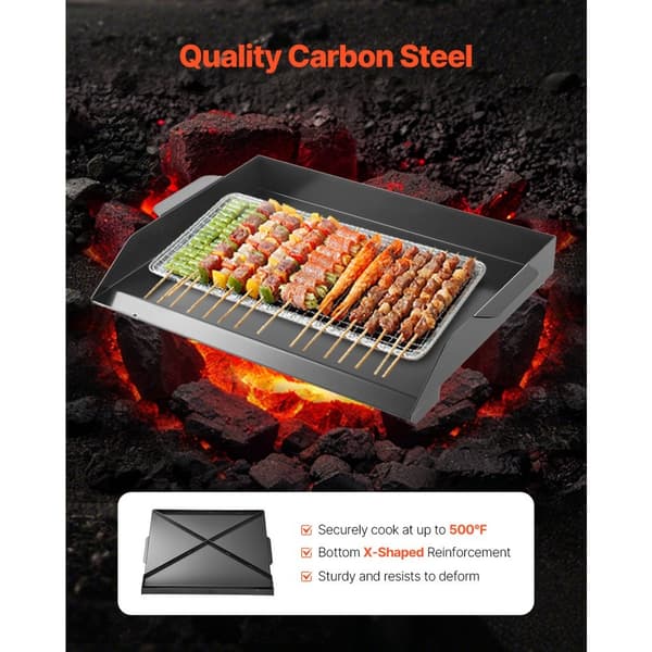 22x16 Flat Top Griddle, Kolstål Grillplatta, Universell BBQ Grill Pan, Köksredskap