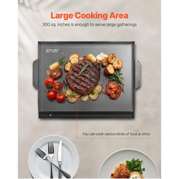 22x16 Flat Top Griddle, Kolstål Grillplatta, Universell BBQ Grill Pan, Köksredskap