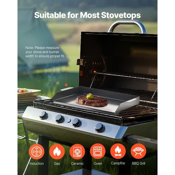 22x16 Flat Top Griddle, Kolstål Grillplatta, Universell BBQ Grill Pan, Köksredskap