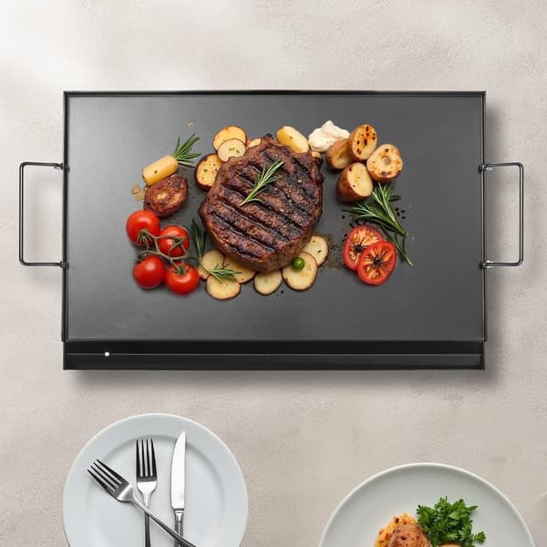 Hiiliteräksinen BBQ-Grillipannu, 24x16 litteä parila, universaali käyttö