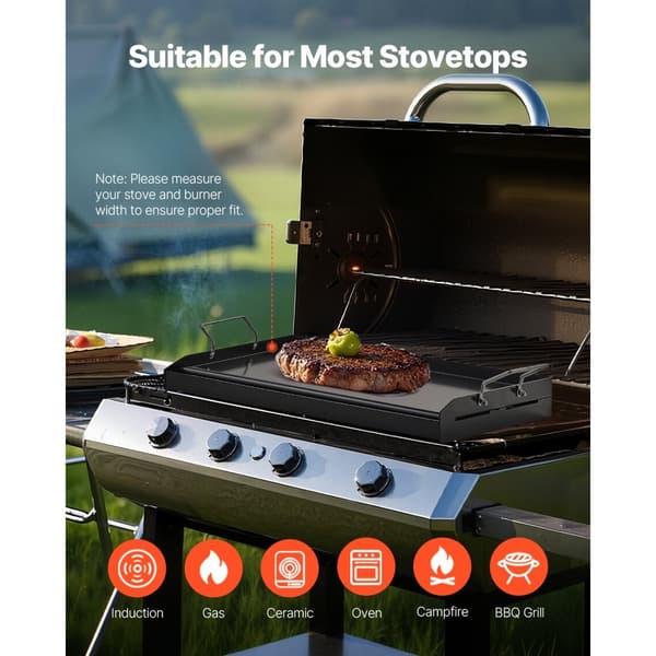 24x16 Litteä Parila, Hiiliteräksinen Universaali BBQ-Grillipannu, Kestävä & Helppo Puhdistaa