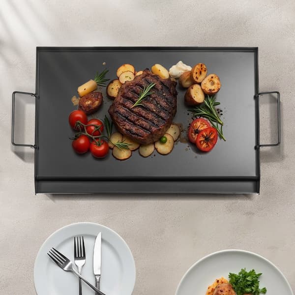24x16 Litteä Parila, Hiiliteräksinen Universaali BBQ-Grillipannu, Kestävä & Helppo Puhdistaa