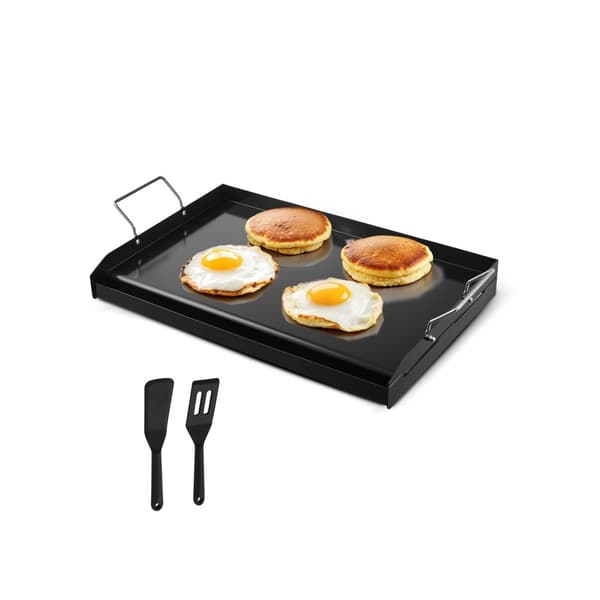 24x16 Litteä Parila, Hiiliteräksinen Universaali BBQ-Grillipannu, Kestävä & Helppo Puhdistaa