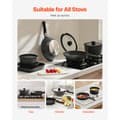 Miniatyrbild 7 av 11: Granit Nonstick Köksredskap, 17-delade Grytor och Kastruller, Svart