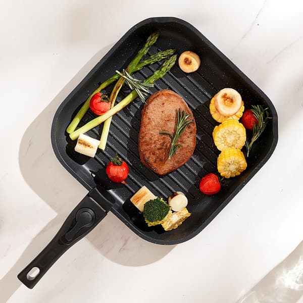Granit Nonstick Köksredskap, 17-delade Grytor och Kastruller, Svart